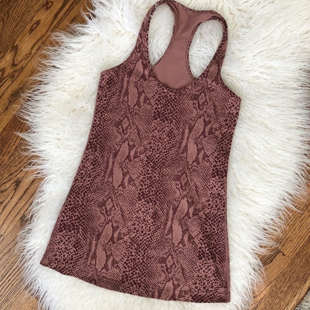 Brown snakeskin lululemon racer tank sz 6